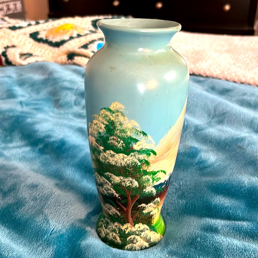 Vintage Painted Ceramic Vase